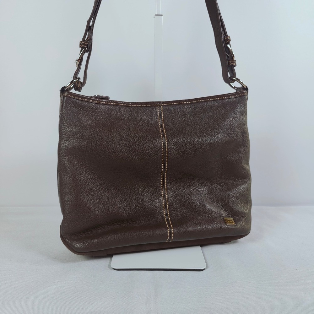The Sak Brown Pebbled Leather Shoulder Hobo Bag Purse Classic Minimalist